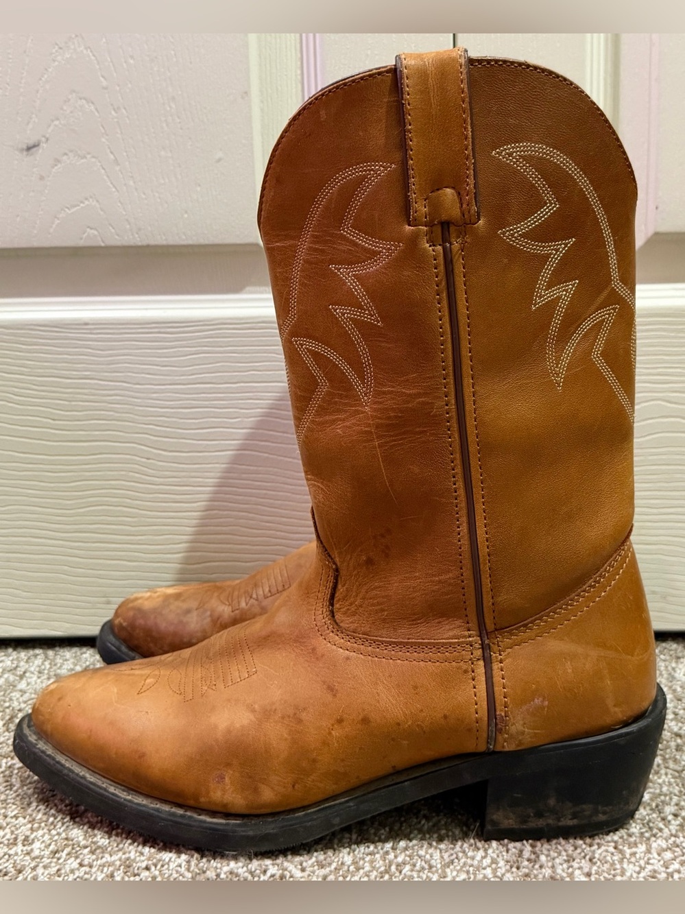 Durango TR762 Carmel Brown Leather Biker Western Cowboy Boots Men's 10EE